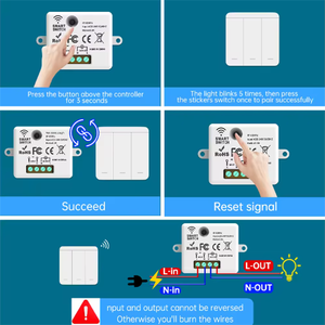 Rf 433Mhz Module chuyển đổi không dây, phù hợp với LED ánh sáng hulb đèn nhà điều khiển từ xa tường, 1gang 10A 110V 220V Nhà thiết bị chuyển mạch - Product Image 4