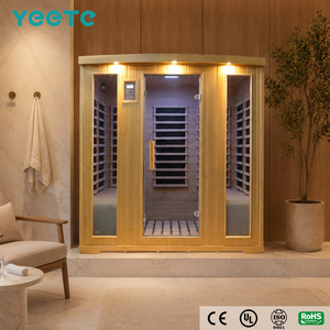 Salle de sauna électrique YEETE en cèdre canadien, 1800 mm, verre de 8 mm, préfabriquée, modulaire, écologique, avec quincaillerie chromée, hub de <span class=keywords><strong>bien</strong></span>-être - Product Image 1