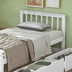 <span class=keywords><strong>Lit</strong></span> simple pour enfant en bois massif blanc moderne avec <span class=keywords><strong>tiroir</strong></span> pour garçons - Product Image 6