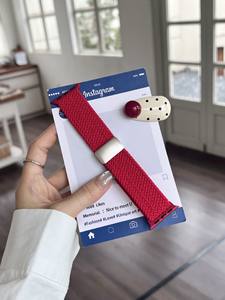 Bracelet en nylon magnétique coloré pour <span class=keywords><strong>Apple</strong></span> <span class=keywords><strong>Watch</strong></span> 11 9 8 Ultra SE, bracelet tressé durable 38-49 mm, 13 couleurs dégradées et à pois - Product Image 6