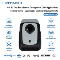 Projecteur intelligent Hotack X5AR Android 14 Wifi LCD HD 1080P pour cinéma maison, projecteur vidéo portable mini pour voyage