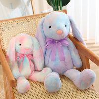 Lapin en peluche arc-en-ciel Super doux, 30cm 42cm 60cm, lapin de pâques, longue oreille colorée, lapin en peluche, jouets de décoration de pâques