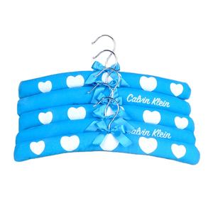 Cintre antidérapant en tissu Satin <span class=keywords><strong>blanc</strong></span> pour enfants, Logo imprimé, livraison gratuite - Product Image 3