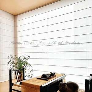 High-End di lusso personalizzato bianco Roman ombra intelligente parasole elettrico tenda <span class=keywords><strong>rullo</strong></span> per casa ufficio moderna Grommet per soggiorno - Product Image 1