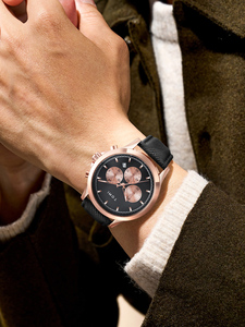 Montres de sport pour hommes haut de gamme, quartz, bracelet en cuir personnalisé, boîtier en alliage, montre-bracelet pour homme de qualité supérieure pour un usage quotidien - Product Image 4