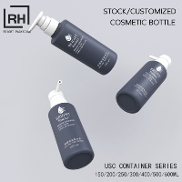 Bouteille vide en PET personnalisée de forme ronde pour shampoing et après-shampoing 300/400/500/600 ml, contenant cosmétique pour lotion corporelle
