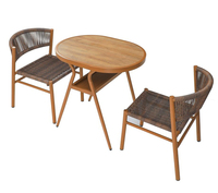 Ensemble de mobilier d'extérieur 2 chaises et table au design moderne, ensemble de jardin 3 pièces tous temps en vente à chaud