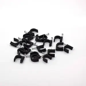 YS 8mm 10mm 12mm 18mm Professional Factory Direct Supply High Quality Circle PE Plastic Wall Nail Hook Cable Clip Black White