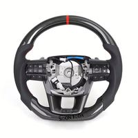 Volant sport en cuir et fibre de carbone pour Land Cruiser & Corolla LC300 2008-2021, style GR Sport, noir, Plug+Play