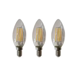 Lâmpada de alumínio ou cobre com base E14 C35 LED filamento 5w 2700K vela LED iluminação passou CE ERP C35 lâmpada de filamento LED