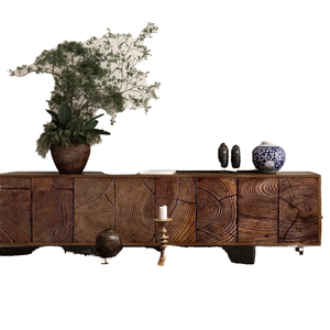 خزانة من الخشب الصلب العتيق ، خزانة يابانية ريفية تقليدية ، لغرفة المعيشة في البار المنزلي ، خزانة جانبية - Product Image 4