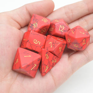 Dados de Piedra Hechos a Mano Rojos y Verdes a Precio de Fábrica, Dados Poliédricos Multifacéticos para Juegos de Mesa, Dungeons & Dragons, RPG, <span class=keywords><strong>DM</strong></span> y Jugador - Product Image 4