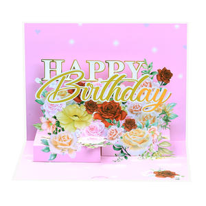 Carte artisanale pop-up <span class=keywords><strong>Joyeux</strong></span> <span class=keywords><strong>Anniversaire</strong></span> Noël <span class=keywords><strong>Anniversaire</strong></span> de naissance Style Amour Artisanat en papier Cadeau Toutes occasions - Product Image 4