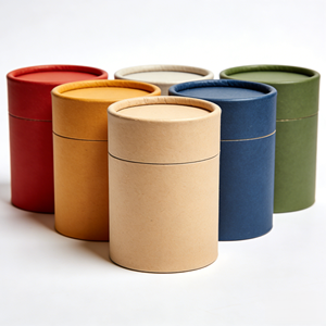 Set de Regalo de Café y Té, Tubo Cilíndrico de Cartón, Logotipo Personalizado, Caja Redonda de Papel de Dos Piezas con Ventana y Tapa Sellada - Product Image 1