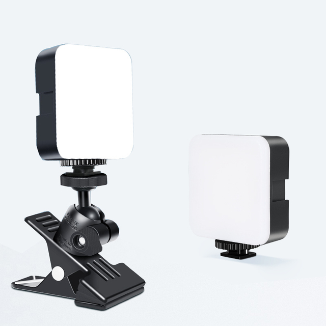 Led Mini Light with Clamp Photography Fill Lighting Video Conference Pocket Lights Vlog Live Camera Laptop Phone