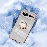 Étui de luxe plaqué avec anneau magnétique pour Google Pixel 11 10 9 Pro XL 8 7 Pro 10A 9A 8 7A, support métallique antichoc