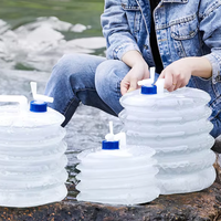 Seau à eau pliable en plastique de qualité alimentaire avec robinet, conteneur de stockage d'eau portable pour la maison, les situations d'urgence, le camping, les voyages en plein air
