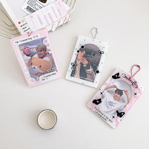 Custom Cartoon Kpop Photo Clip Ins <b>Keychain</b> Set Double-Sided UV Printed Acrylic ID Card Holder <b>Anime</b> Waterproof Lightweight - Product Image 6