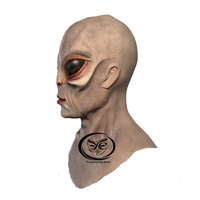 Masque en silicone réaliste fabriqué à la main en usine, masques extraterrestres de haute qualité pour cosplay, fête, Halloween, accessoires de film, couvre-chef