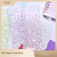 Autocollants personnalisés en PET transparent effet bulles, décorations fantaisie pour journal, scrapbooking, bricolage, coque de téléphone, décoration de bouteille
