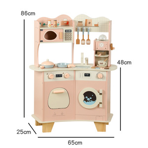 Set Giocattolo Integrato in Legno con Cucina e Macchina del Caffè <span class=keywords><strong>per</strong></span> Bambini, Gioco Veloce a Spinta <span class=keywords><strong>per</strong></span> Casa - Product Image 5