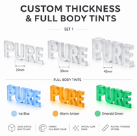 Letras Acrílicas Luminosas LED 3D Personalizadas, Mini Letrero Blanco Puro para Publicidad en Tiendas, Decoración de Pared con Nombre de Tienda