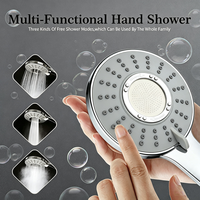 Pommeau de Douche à Main Multifonction à 3 Modes de Jet, Haute Pression, Chromé, Détachable, pour Salle de Bain