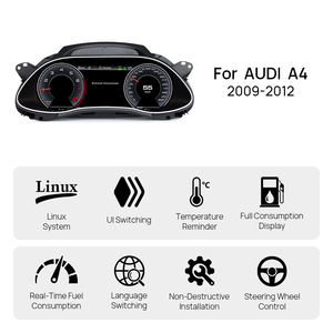 Panel de Instrumentos Digital LCD para Audi A4 2009-2012, Sistema Carplay Linux, Velocímetro, Pantalla de Tablero, Medidor Automático - Product Image 3