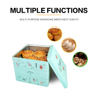 Boîtes en métal pour biscuits et gâteaux Jinyuanbao, luxe, poignée bleue, emballage cadeau, boîte en métal pour dessert chinois/gâteau de lune