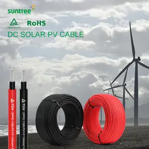Kabel modul PV terisolasi polietilen crosslined sertifikat 1000V 1500V 4 sq mm 6 sq mm kabel DC PV selubung daya