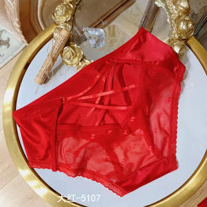 Mutandine a triangolo con fiocco di pizzo <span class=keywords><strong>rosso</strong></span> Sexy da <span class=keywords><strong>donna</strong></span> mutandine trasparenti biancheria intima trasparente puro desiderio perizoma - Product Image 3