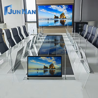 Système de conférence sans papier avec élévateur de moniteur de bureau caché, écran tactile, élévateur de moniteur LCD de bureau avec microphone intégré