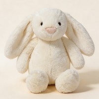 Peluche lapin blanc, jouet en peluche doux, poupée à longues oreilles, cadeau de Pâques