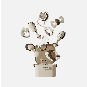 Đồ chơi nhai núm vú giả silicon không chứa BPA với vòng gỗ mềm, bộ đồ chơi cảm giác nhỏ xíu, bộ đồ chơi lục lạc cho trẻ mọc răng, phát triển cảm giác - Product Image 5