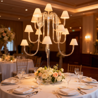 Saixin Luxe, Meilleure Vente : Centres de table de mariage, Lustre en cristal à 13 bras haut, avec abat-jour givré, pour décoration de table d'événement