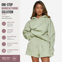 Vêtements de sport de haute qualité avec logo personnalisé Survêtements courts Sweatshirts et shorts pour femmes Sweat-shirt Ensembles courts pour femmes