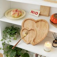 Planche à charcuterie en bois en forme de cœur de qualité supérieure, plateau de service en bois massif durable, cadeau personnalisé pour mariage, hôtel, vente en gros