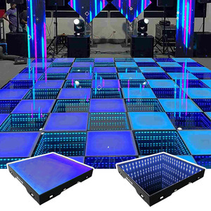 Panneaux de piste de danse LED magnétiques à miroir blanc scintillant, sans fil, activés par le son, DMX512, portables, pour fêtes et mariages - Product Image 1