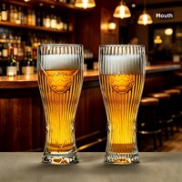 Lot de mugs à bière en verre sodocalcique épaissi grande capacité, thème football créatif, design moderne et minimaliste, emballage en boîte couleur