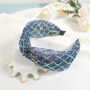 Bandeau mi-long à paillettes bronzant avec nœud en gaze, coiffe à paillettes, Simple, respirant, accessoire de mode pour cheveux - Product Image 4