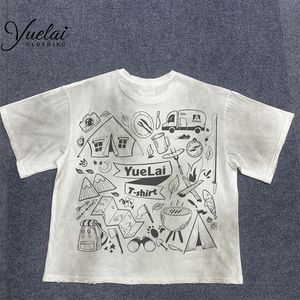 เสื้อยืดคอกลมสีดำทรงโอเวอร์ไซส์ ผ้าคอตตอนหนา พิมพ์ลาย DTG ทรงบ็อกซี่ แขนสั้น ลวดลายกราฟิก ซักทำให้สีซีดจาง - Product Image 2