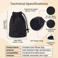 Diffuseur portable pour sèche-cheveux en tissu, sac en maille de nylon résistant à la chaleur, capuche universelle rétractable pour le coiffage des cheveux bouclés
