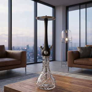 Chicha en bois avec base en verre, style Wookah haut de gamme, chicha artisanale pour salon et maison - Product Image 2