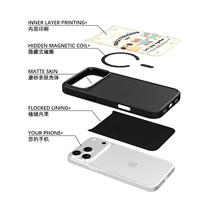 Coque de téléphone AG Feeling Black Edge avec motif Ours de fête doré pour iPhone 17, 17 Pro Max, 16 Pro, 15, 15 Pro Max, 15 Pro, 14 Pro Max – Coque magnétique