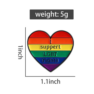 Pin de Esmalte con el Símbolo del Orgullo <span class=keywords><strong>LGBT</strong></span>, Broche de Corazón Arcoíris, Insignia para Solapa, Joyería, Mochila, Ropa, Venta al por Mayor - Product Image 6