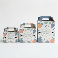 Boîtes alimentaires jetables personnalisées imprimées avec fenêtre et poignée pliable intégrée pour l'emballage de fruits, de cadeaux et de collations en détail