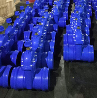 Vanne à opercule double GGG50 avec volant ou capuchon de tige, siège élastique pour tube PVC, raccordement 110 mm, PN10 PN16, direct usine