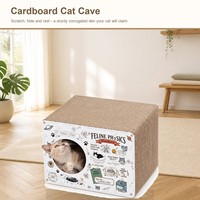 Maison pour chat en carton sur le thème de la physique, double entrée, panneaux à gratter repositionnables, pour chats adultes d'intérieur, vente en gros