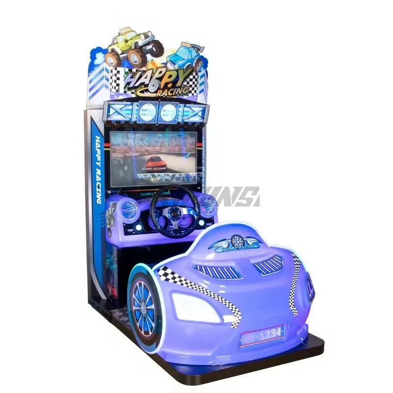 Yeni sikke işletilen sürüş simülasyon çocuklar için araba oyunları yarış mutlu yarış Arcade Video araba yarışı oyunu satılık makine