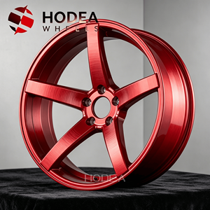 HODEA Hochglanz Rote Geschmiedete Felgen 5x114.3/5x120 Lochkreis, Leichte Rennstil-Räder 17-<span class=keywords><strong>22</strong></span> Zoll Maßgefertigte Tiefbett-Alufelgen - Product Image 2